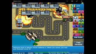 Bloons Tower Defense 4 World Record  Rounds 1250 Hard No Misses [upl. by Zakaria]