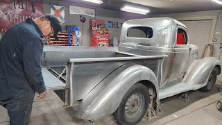 Fabricating a chain latch for the tailgate1935 Plymouth pickup truck [upl. by Kacie69]