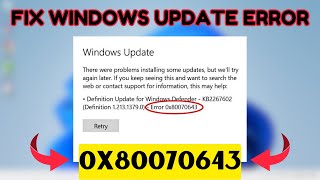 Fix Windows Update Error 0x80070643 in Windows 11 amp 10 [upl. by Atinaujnas795]