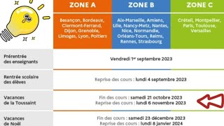 Le calendrier des vacances en France pour lannée scolaire 20232024 [upl. by Jorgenson]