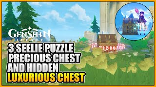 3 Seelie Precious Chest amp Hidden Luxurious Chest Puzzle Elynas Beryl Region Genshin Impact [upl. by Ehcnalb349]