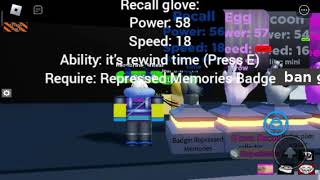 How to get Repressed Memories Badge  Recall glove  Slap Battles But Bad Roblox [upl. by Labaw]