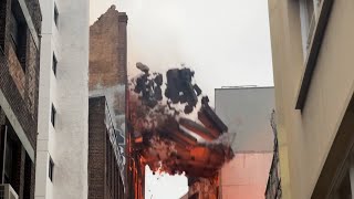 Footage from major building fire in Surry Hills [upl. by Bellew840]