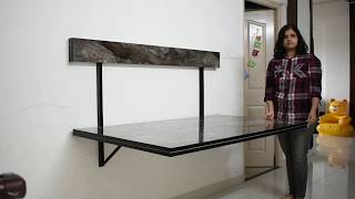 Wall mounted dining table  Space saving furniture in Bangalore Wallter Systems [upl. by Yerffoeg]