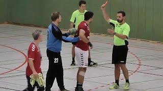 Handballregeln Rote Karte nach „grober“ Unsportlichkeit [upl. by Itirahc]