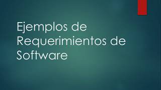 Tipos de Requerimientos de Software [upl. by Marbut148]