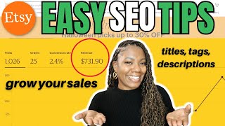 Easy SEO Tips for New Etsy Sellers  Run up your SALES rank organically [upl. by Eirallam391]