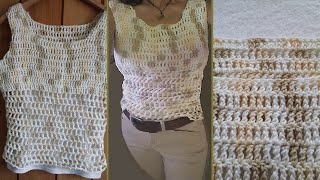 Tutoriel crochetJoli haut en filetCamisoleTopSortie de plage [upl. by Leugimsiul459]