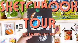 no talking art journal flip through 🖍️🌟 my favorite sketchbook ever 2021 [upl. by Isidro931]