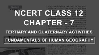 Tertiary and Quaternary Activities  Chapter 7 Geography NCERT Class 12 [upl. by Irotal]