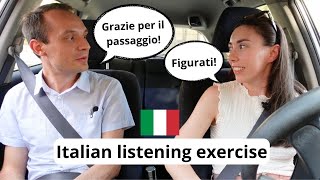 Italian listening test Grazie per il passaggio Subtitles [upl. by Arbba]