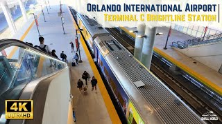 Orlando International Airport MCO  Terminal C Brightline Station  Walk from Drop Off to Track 1 [upl. by Moffit716]