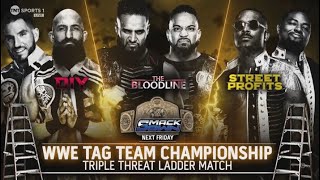 The bloodline will face street profit and DIY in a ladder match for the tag team titles next Friday [upl. by Markland544]