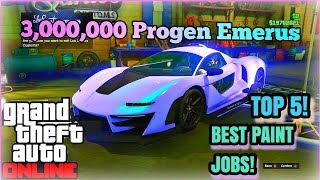 TOP 5 AWESOME PAINT JOBS FOR THE NEW PROGEN EMERUS  GTA 5 ONLINE [upl. by Sanjay]