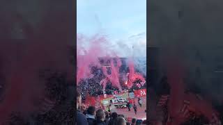 Red Star Belgrade Fans Celebrate with Red Smoke at the 172nd Derby against Partizan [upl. by Kemeny310]