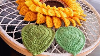 🔥 Como hacer hojas para Girasoles a Crochet [upl. by Granniah]