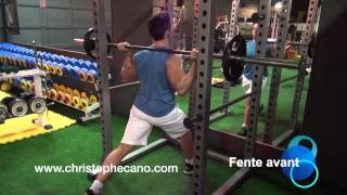 Christophe CANO  Coach sportif  Personal Trainer  Musculation des cuisses  Fente avant [upl. by Aiello]