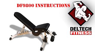 DF9800 Fid Bench Assembly Instructions by Deltech Fitness [upl. by Morissa]