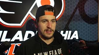 16 PHI vs CGY Postgame Travis Konecny [upl. by Pomcroy]