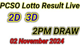 Lotto Result Today 2pm live draw 2 November 2024 Swertres Ez2 PCSO complete 2pm result today [upl. by White]