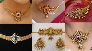 one gram gold choker necklace online ll choker jewellery ll new collection of chokers [upl. by Artenal]