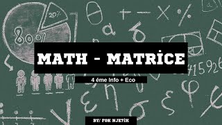 Math Rappelle Matrice Bac Informatique amp Economie [upl. by Oiceladni]