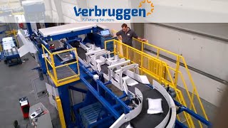 Palletizing  High speed palletizer VPM14 by verbruggen  palletizing 50 bags per minute [upl. by Oicelem]