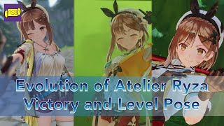 Atelier Ryza 3  Evolution of Ryza Victory and Level Up Pose [upl. by Anaer]