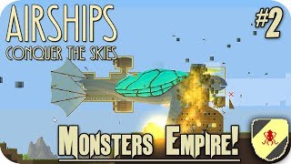 Rocket Propelled Giant Turtle Ships  Monsters Mod Ep 2 Airships Conquer The Skies Gameplay [upl. by Ondrea]