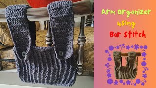 Crochet Armchair Organizer using Bar Stitch  Armrest Couch Holder  How to Crochet  Club Crafteria [upl. by Anaoy]