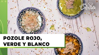 Pozole rojo verde y blanco  Cocina Delirante [upl. by Rad]