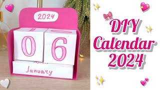 DIY Calendar 2024  How To Make Cute Desk Calendar For New Year  DIY  Paper Table Calendar [upl. by Richarda]