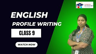 English ClassCLASS 9  UNIT 1  Profile writing Kerala Syllabus SCERT [upl. by Aneekat]