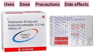 Telma h tablet  telmisartan 40 mg and hydrochlorothiazide 125mg  uses dose side effects [upl. by Aiet649]