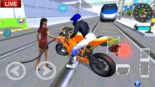 🔴LIVE✅3D Driving Class Simulator Bullet Train Vs Motorbike Bike Driving Game  Android Gameplay [upl. by Llenyt]