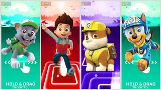 PAW PATROL RYDER vs PAW PATROL CHASE vs PAW PATROL RUBBLE vs PAW PATROL ROCKY  TILES HOP EDM RUSH [upl. by Eissat61]