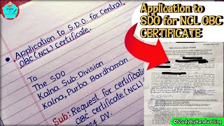 Application to SDO for Central OBC Certificate NCL  Prescribed Format For Central Jobs [upl. by Acinnod]