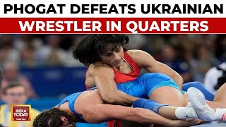 Vinesh Phogat Storms Into Wrestling Semi Finals In Paris Olympics Beats Defending Champion [upl. by Nomar]