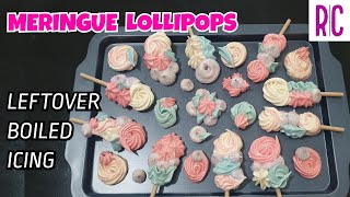 MERINGUE LOLLIPOPS  Meringue Cookies  Leftover Boiled Icing Recipe  Recel Creates [upl. by Hayalat972]