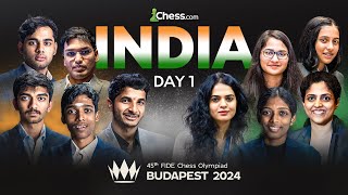 CHESS OLYMPIAD 2024 DAY 1  GUKESH VIDIT PRAGG ARJUN IN ACTION [upl. by Engracia]