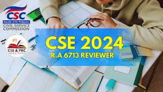 Civil Service Exam 2024 Reviewer  RA 6713 [upl. by Lleuqar]