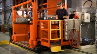 Forklift Battery Change SystemCarney Electric Battery Bull [upl. by Inram]