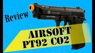 Review Pistola Airsoft PT92 CO2 Cybergun [upl. by Tremann895]