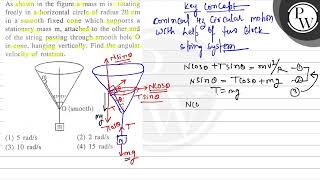 As shown in the figure a mass \ \mathrmm \ is rotating freely in a horizontal circle of radi [upl. by Suedama]