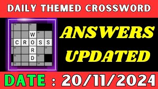 Daily Themed Crossword Puzzle Answers  TV Wednesdays November 20 2024 [upl. by Hsreh]