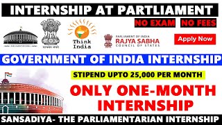 Internship in Parliament of India  Sansad Bhawan Internship for Students  Government Internships [upl. by Desdamonna]