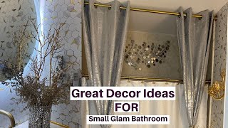 SMALL GLAM BATHROOM DECORATING IDEAS 2022   Decorating My Bathroom With Me  Glam Home [upl. by Wane]