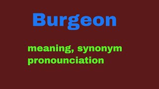 Burgeon Meanning in English pronounciation synonym amp usage [upl. by Mischa]