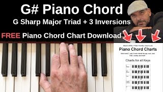 G Piano Chord  G Sharp Major  Inversions Tutorial  FREE Chord Chart [upl. by Dimond]