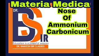 Ammonium Carbonicum Materia Medica Homoeopathy AIAPGET DrBhavesh Sir Classes [upl. by Battista189]